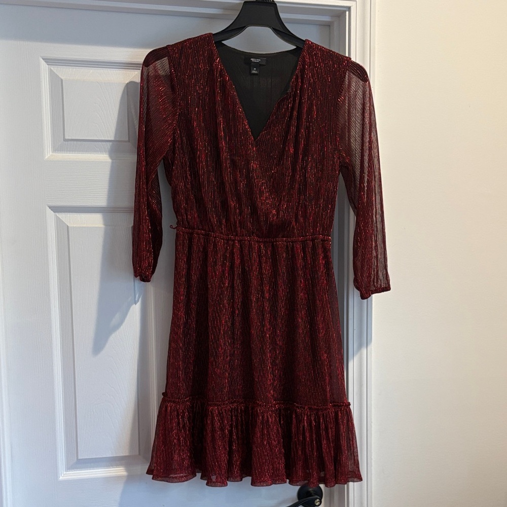 Women's red Glitter Wrap Dress